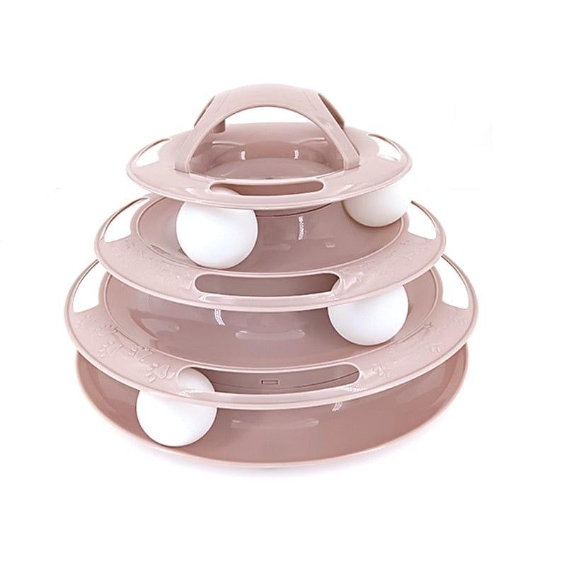 Four-Tier Ball Track Interactive Cat Tower Toy-Wiggleez-Gray-Wiggleez