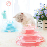Four-Tier Ball Track Interactive Cat Tower Toy-Wiggleez-Pink-Wiggleez