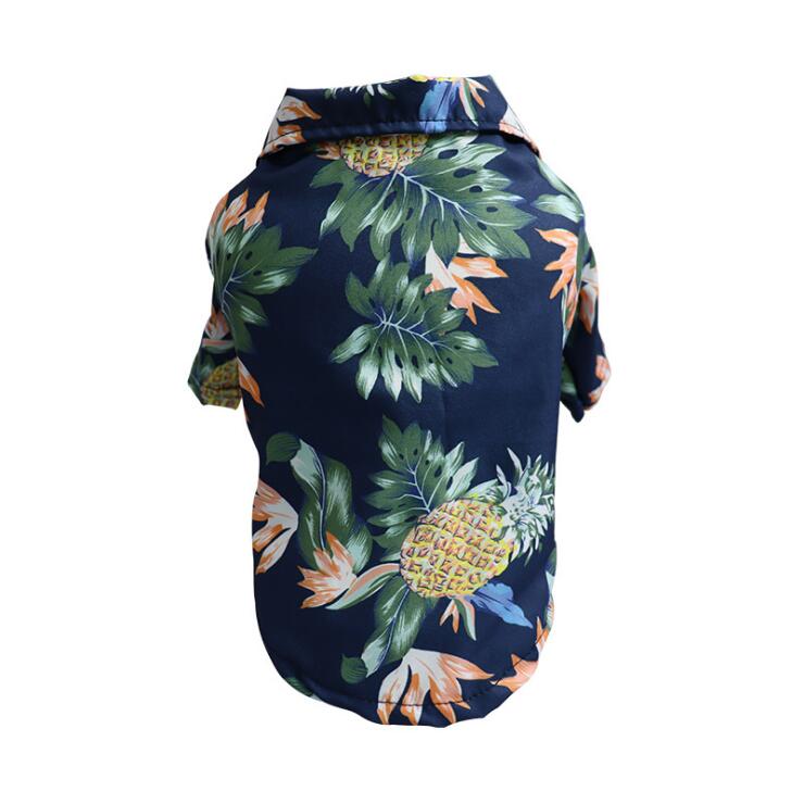 Hawaiian Style Summer Dog Shirts-Wiggleez-Navy Blue Pineapple-S-Wiggleez