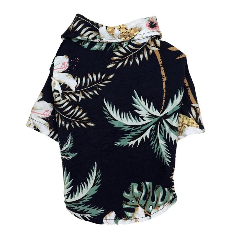 Hawaiian Style Summer Dog Shirts-Wiggleez-Navy Blue tree-S-Wiggleez