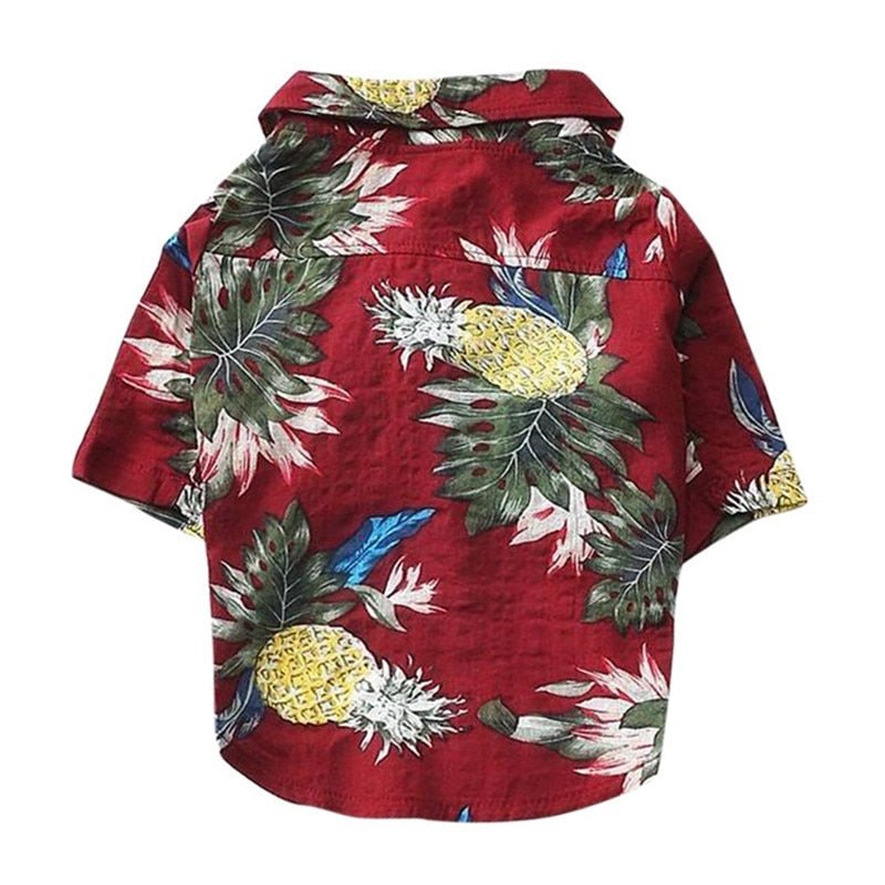 Hawaiian Style Summer Dog Shirts-Wiggleez-Red Pineapple-S-Wiggleez