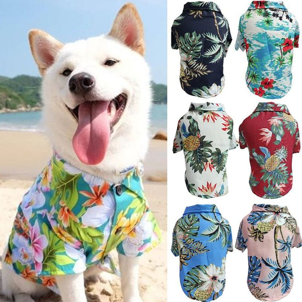 Hawaiian Style Summer Dog Shirts-Wiggleez-Red Pineapple-S-Wiggleez