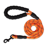 Heavy Duty Dog Reflective Leash With Comfortable Padded Handle-Wiggleez-Orange-150cm-Wiggleez
