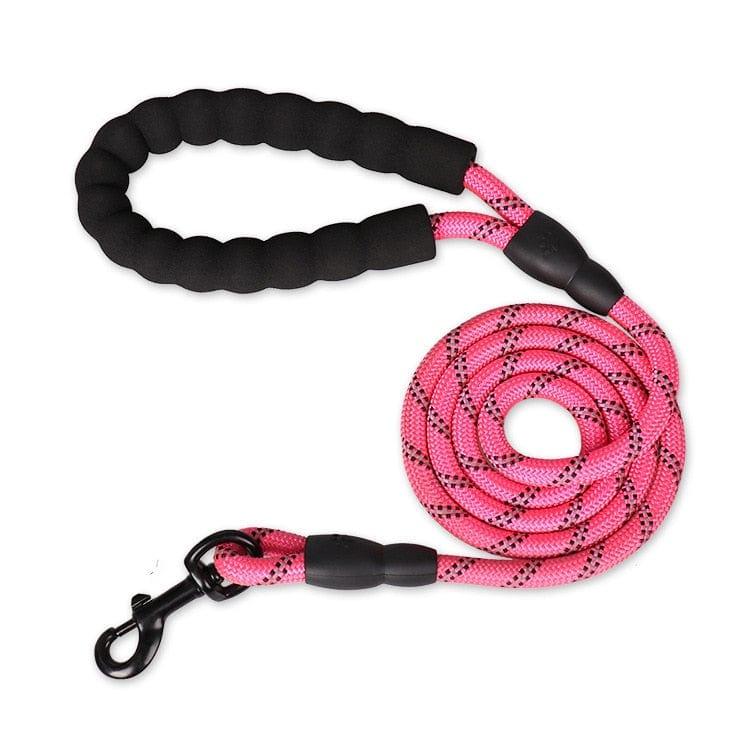 Heavy Duty Dog Reflective Leash With Comfortable Padded Handle-Wiggleez-Rose Red-150cm-Wiggleez