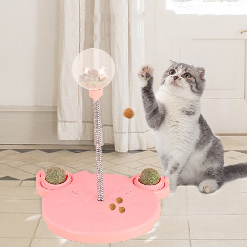 Interactive Cat Dog Treat Leaking Toy Wheel-Wiggleez-Pink Small-Wiggleez