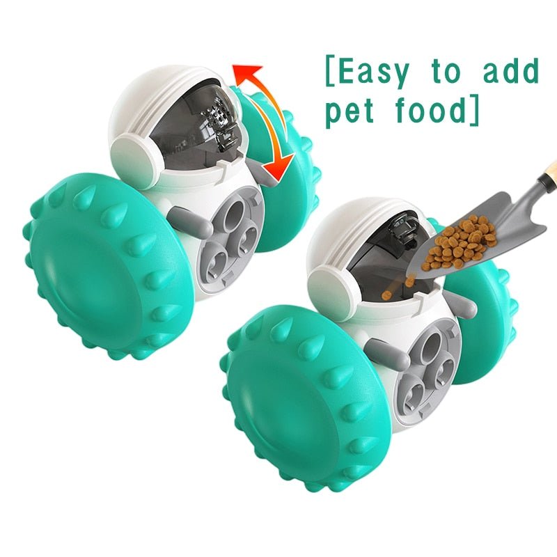 Interactive Dog Puzzle Toy Treat Dispenser Robot-Wiggleez-Green-Wiggleez