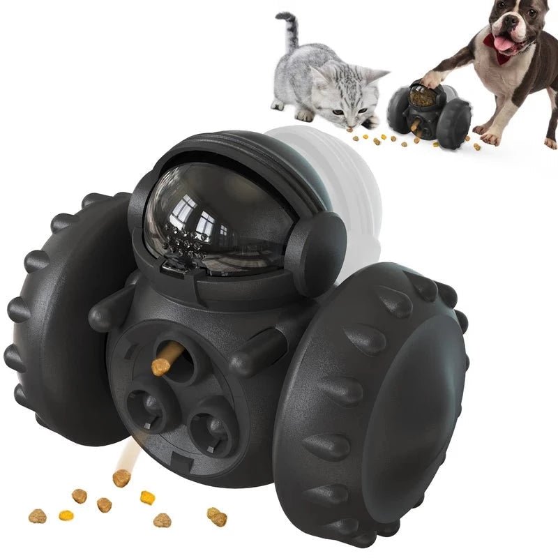 Interactive Dog Puzzle Toy Treat Dispenser Robot-Wiggleez-Black-Wiggleez