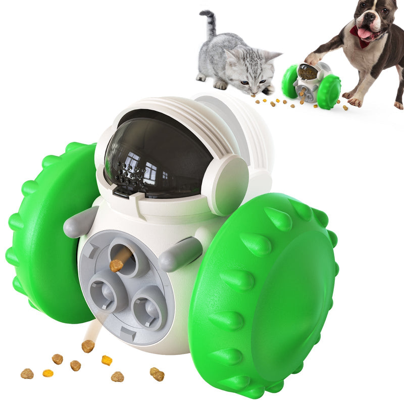 Interactive Dog Puzzle Toy Treat Dispenser Robot-Wiggleez-Green-Wiggleez