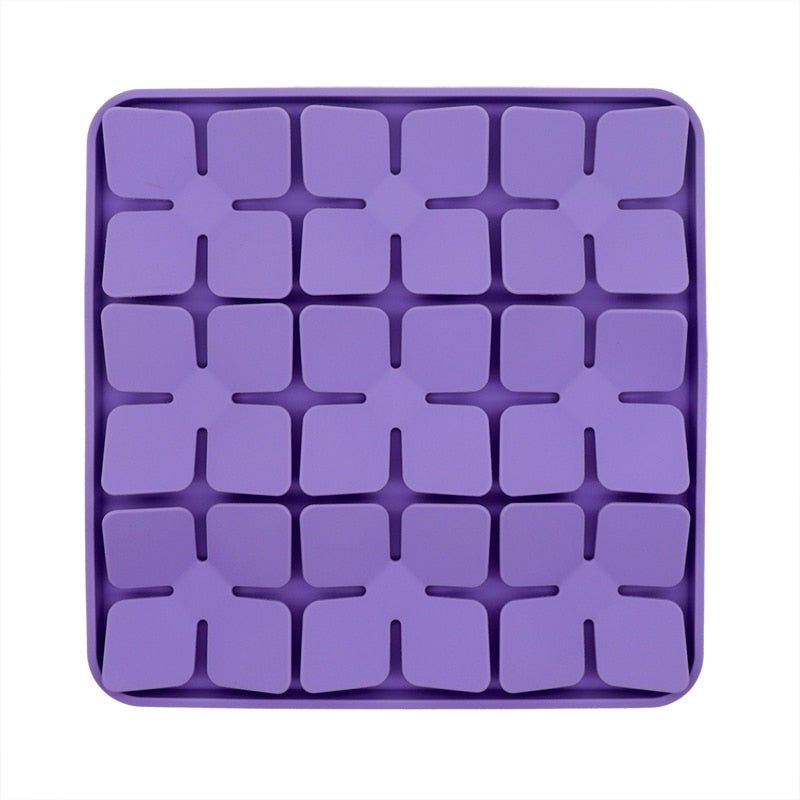 Interactive Dog and Cat Slow Feeder Bowl-Wiggleez-Purple Square-Wiggleez