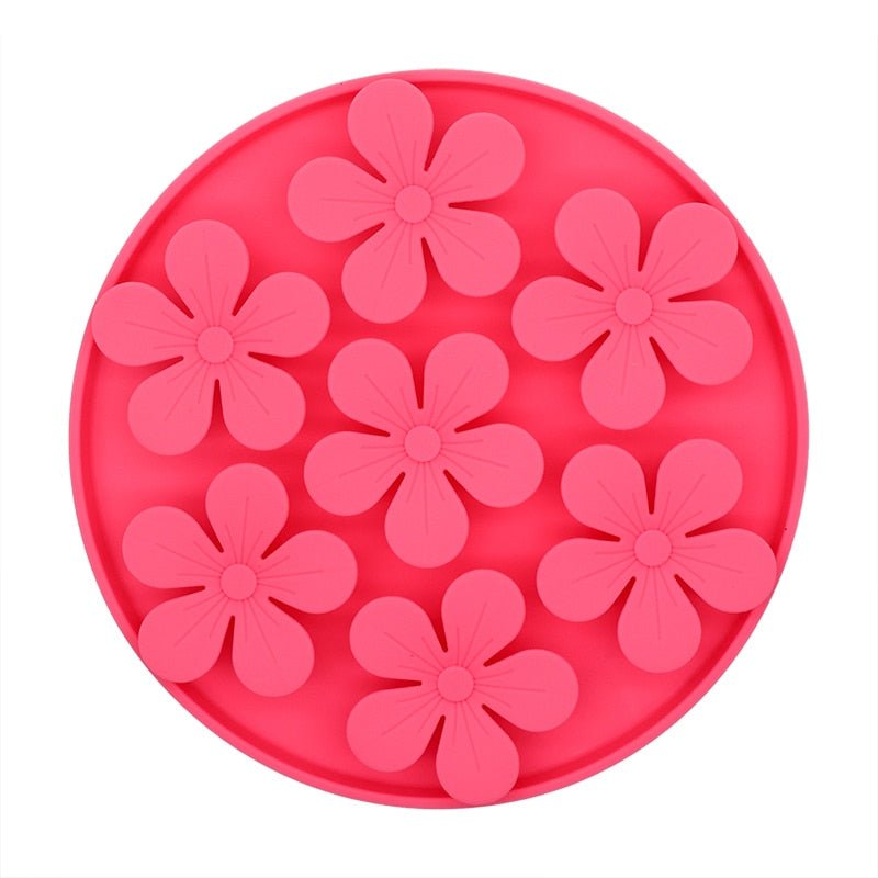 Interactive Dog and Cat Slow Feeder Bowl-Wiggleez-Rose red Round-Wiggleez