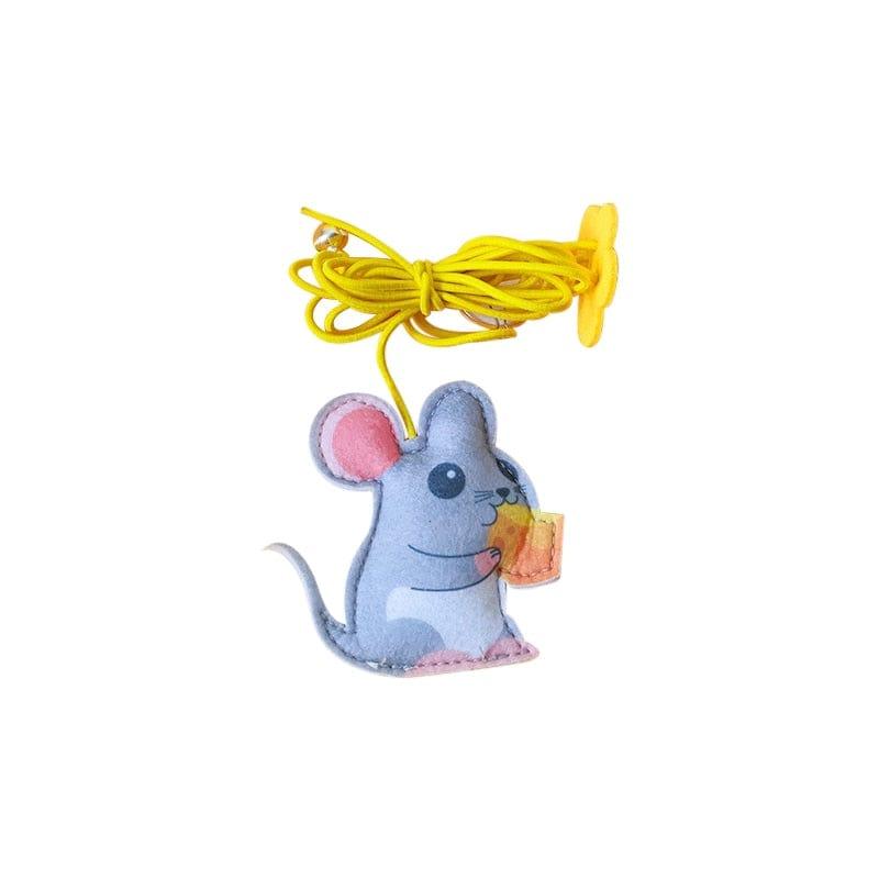 Interactive Hanging Cat Toy-Wiggleez-Felt Mouse-Wiggleez