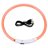 Led Light Dog Collar- USB Charging-Wiggleez-Orange-Wiggleez