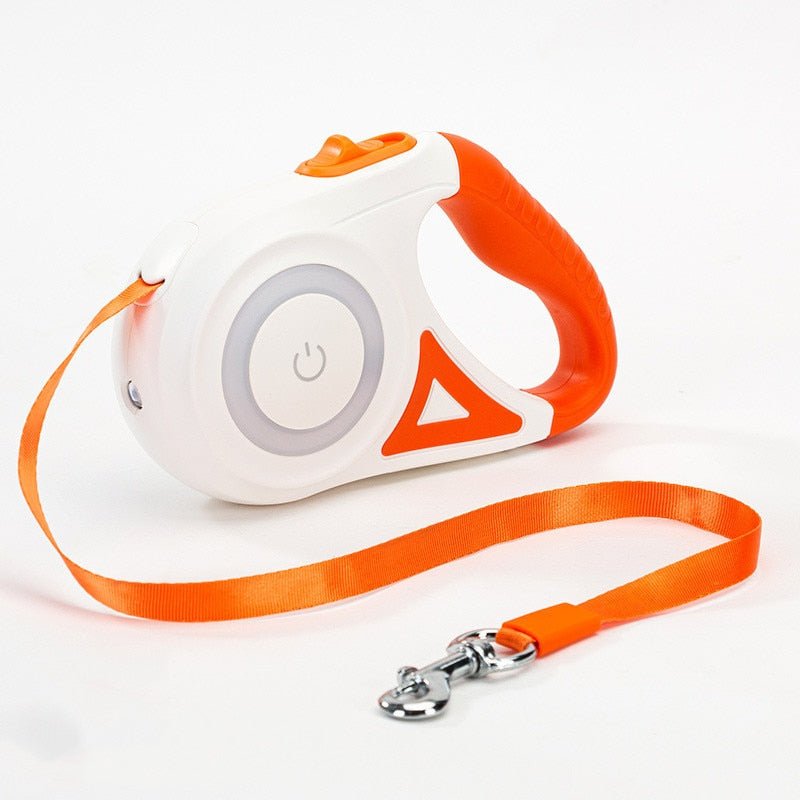 Light Up the Night Led Lights Automatic Dog Leash-Wiggleez-Orange-3M-Wiggleez