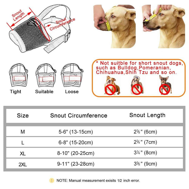 Mesh Nylon Adjustable Small Medium Large Breathable Dog Muzzle-Wiggleez-Orange-M-Wiggleez