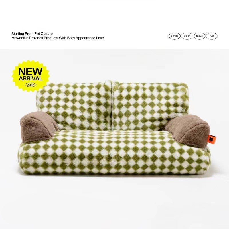 Modern Luxury Small Dog Cat Nest Sofa Bedding-Wiggleez-Baby Blue Plush Sofa Bed-Wiggleez
