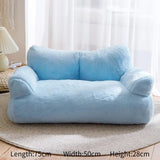 Modern Luxury Small Dog Cat Nest Sofa Bedding-Wiggleez-Baby Blue Plush Sofa Bed-Wiggleez