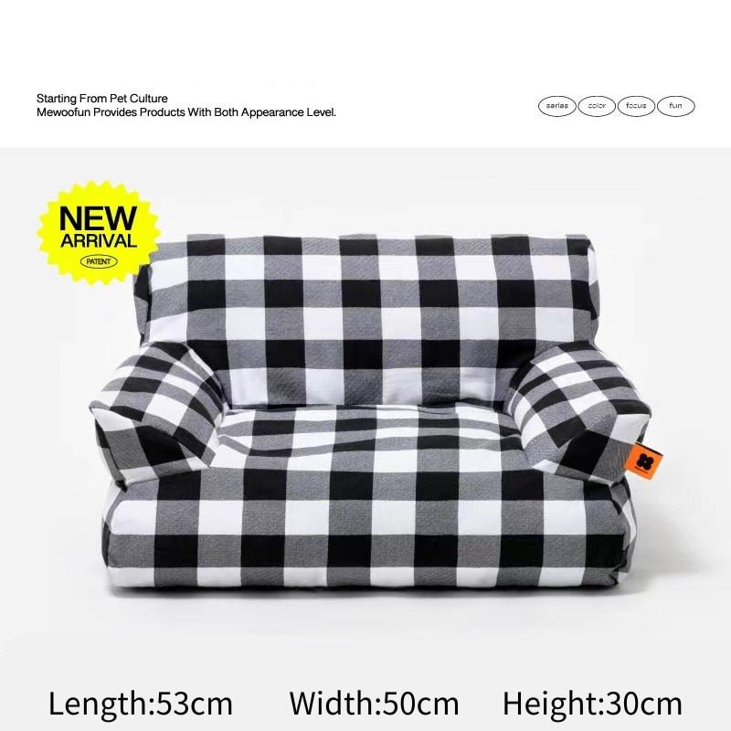 Modern Luxury Small Dog Cat Nest Sofa Bedding-Wiggleez-Black/White Love Seat Bed-Wiggleez