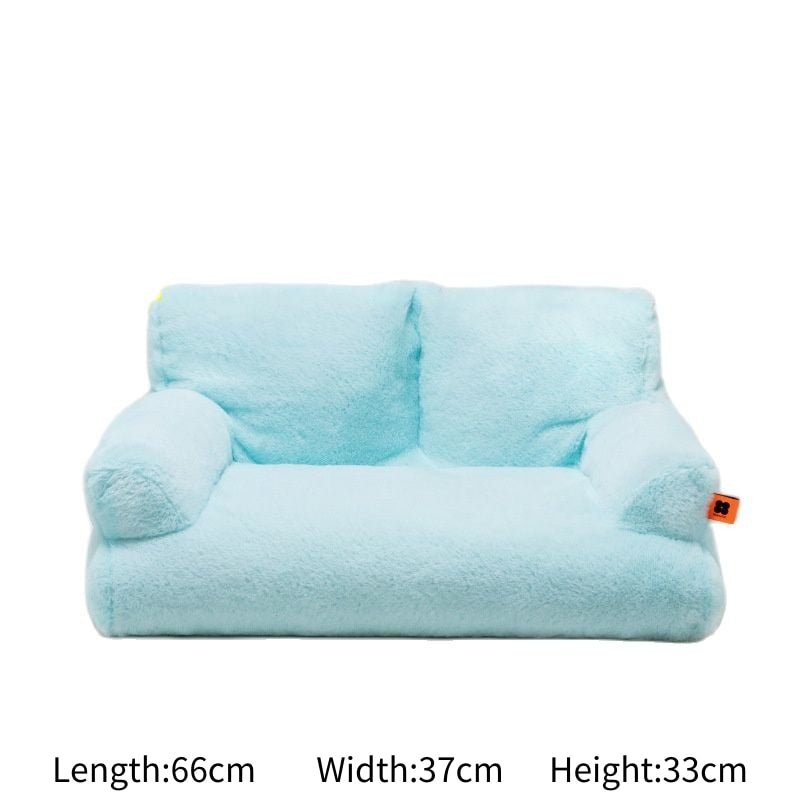Modern Luxury Small Dog Cat Nest Sofa Bedding-Wiggleez-Blue Plush Sofa Bed-Wiggleez