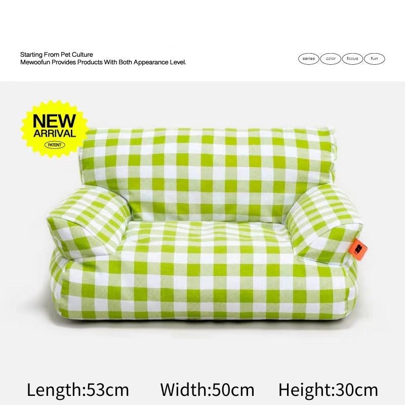 Modern Luxury Small Dog Cat Nest Sofa Bedding-Wiggleez-Green/Yellow Love Seat Bed-Wiggleez