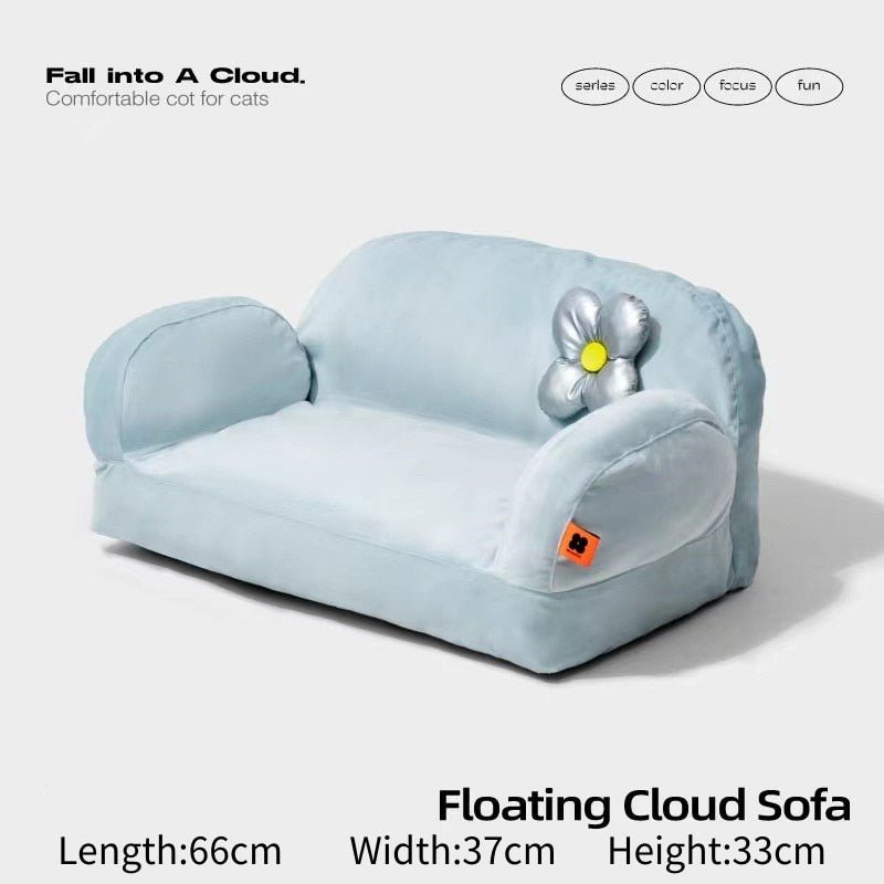 Modern Luxury Small Dog Cat Nest Sofa Bedding-Wiggleez-Light Blue Floating Cloud Sofa-Wiggleez