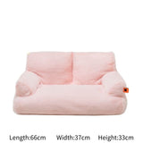Modern Luxury Small Dog Cat Nest Sofa Bedding-Wiggleez-Light Pink Plush Sofa Bed-Wiggleez