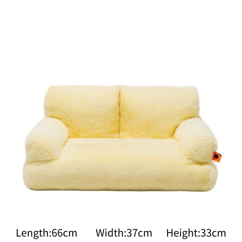 Modern Luxury Small Dog Cat Nest Sofa Bedding-Wiggleez-Yellow Plush Sofa Bed-Wiggleez