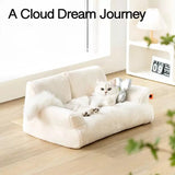 Modern Luxury Small Dog Cat Nest Sofa Bedding-Wiggleez-Baby Blue Plush Sofa Bed-Wiggleez