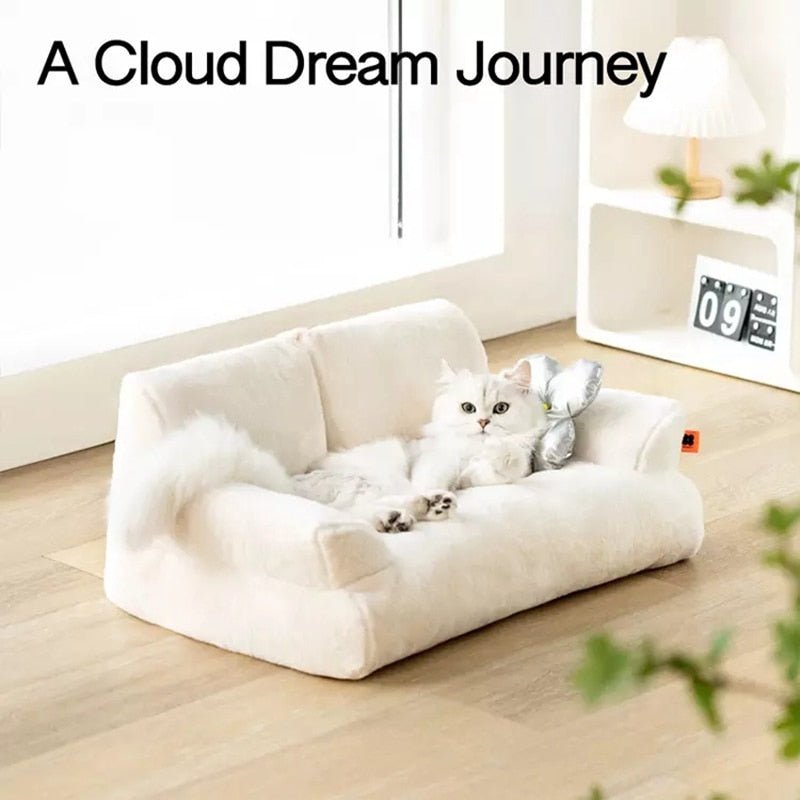 Modern Luxury Small Dog Cat Nest Sofa Bedding-Wiggleez-Baby Blue Plush Sofa Bed-Wiggleez