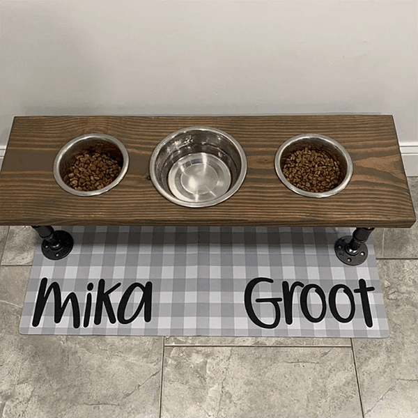 Personalized Customized Waterproof Dog Cat Food Bowl Mat-Wiggleez-A-60x35cm-Wiggleez