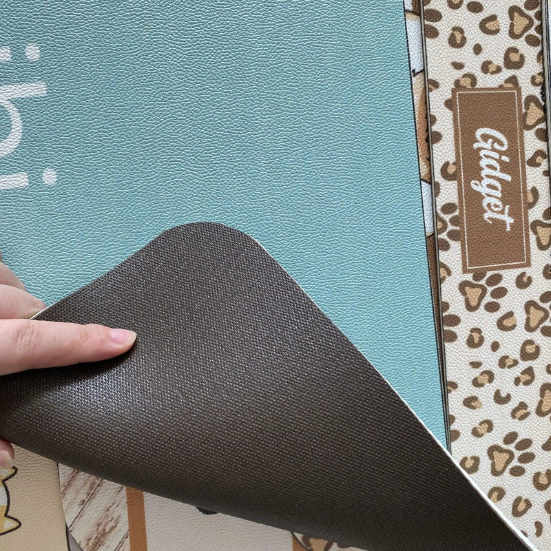 Personalized Customized Waterproof Dog Cat Food Bowl Mat-Wiggleez-A-60x35cm-Wiggleez