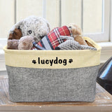 Personalized Dog and Cat Toy Storage Basket-Wiggleez-Pink-S 12 x 8 x 5 In-Wiggleez