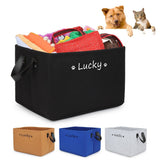 Personalized Dog and Cat Toy Storage Basket-Wiggleez-Pink-S 12 x 8 x 5 In-Wiggleez