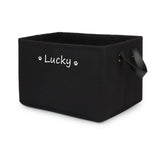 Personalized Dog and Cat Toy Storage Basket-Wiggleez-All Black-S 12 x 8 x 5 In-Wiggleez