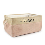 Personalized Dog and Cat Toy Storage Basket-Wiggleez-Pink-S 12 x 8 x 5 In-Wiggleez