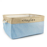 Personalized Dog and Cat Toy Storage Basket-Wiggleez-Sky Blue-S 12 x 8 x 5 In-Wiggleez
