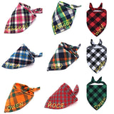 Personalized Embroidered Premium Plaid Dog Bandana-Personalized Embroidered Premium Plaid Dog Bandana,-Wiggleez-Red-24x 16 x 16 in-Wiggleez