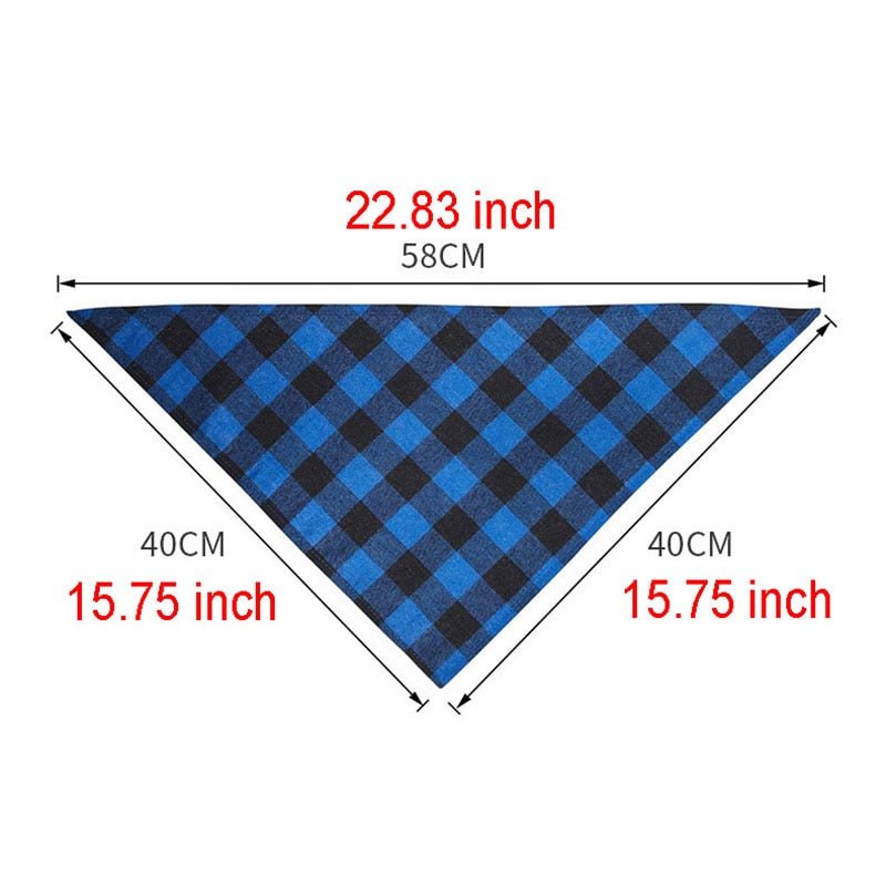 Personalized Embroidered Premium Plaid Dog Bandana-Personalized Embroidered Premium Plaid Dog Bandana,-Wiggleez-Red-24x 16 x 16 in-Wiggleez