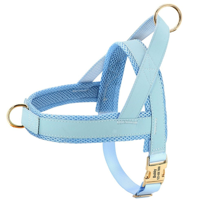 Personalized Engraved No Pull Adjustable Dog Harness-Wiggleez-Blue-XS-Wiggleez