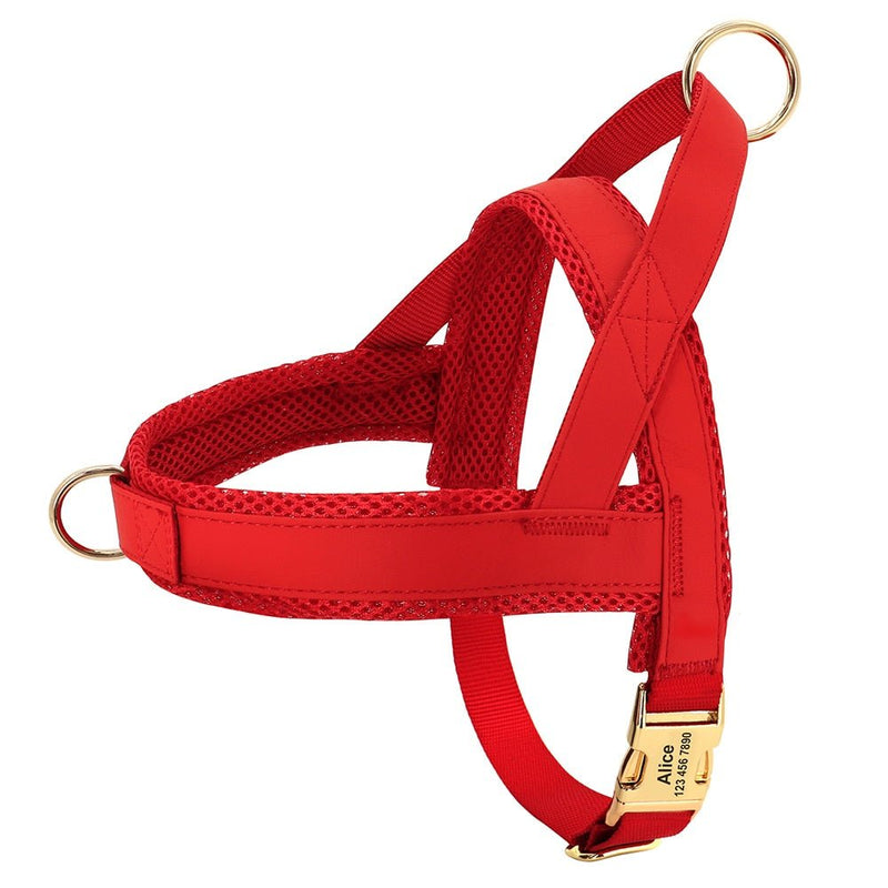 Personalized Engraved No Pull Adjustable Dog Harness-Wiggleez-Red-XS-Wiggleez