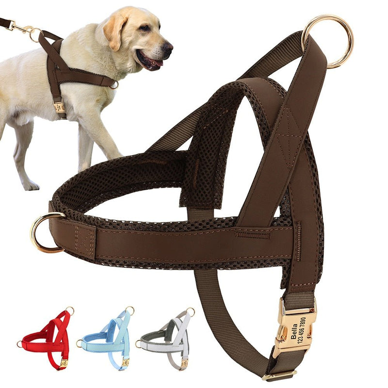 Personalized Engraved No Pull Adjustable Dog Harness-Wiggleez-Red-XS-Wiggleez