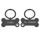 Personalized Pet ID Tag-Wiggleez-Black-40x21mm-Wiggleez