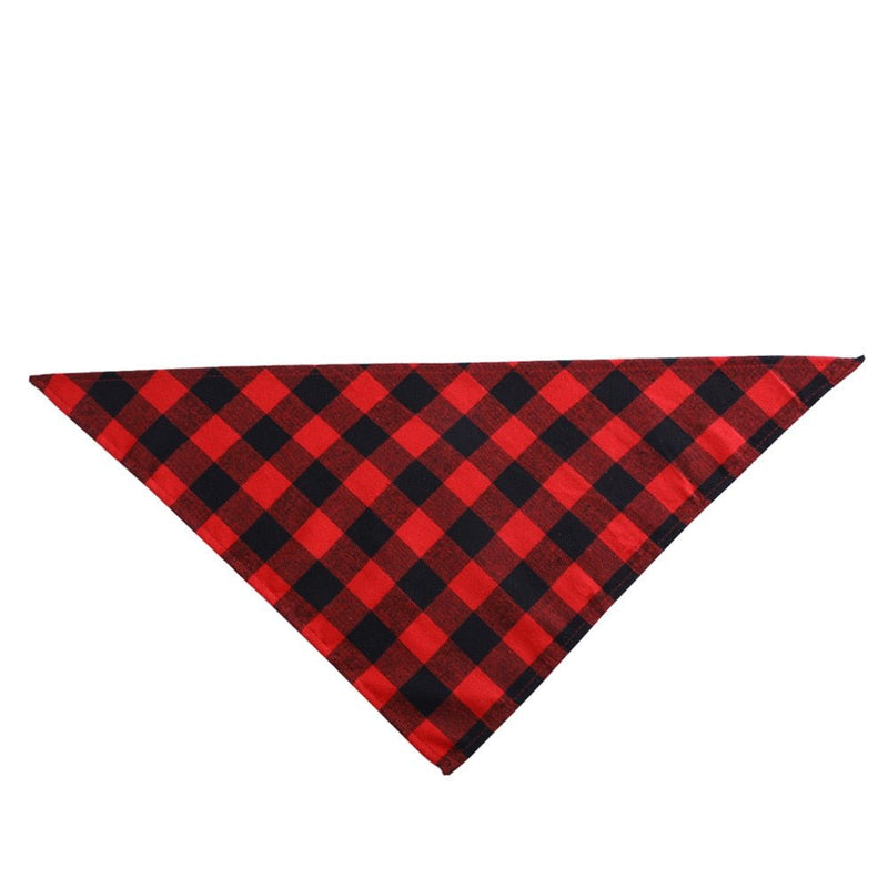 Personalized Plaid Dog Bandana Scarf-Wiggleez-Red-Wiggleez