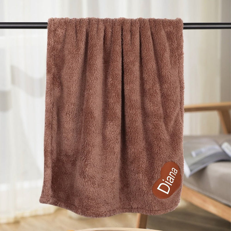 Personalized Soft Fluffy Fleece Warm Dog Blanket-Wiggleez-Coffee-28 x 20 in-Wiggleez