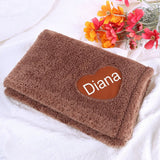 Personalized Soft Fluffy Fleece Warm Dog Blanket-Wiggleez-Coffee-28 x 20 in-Wiggleez