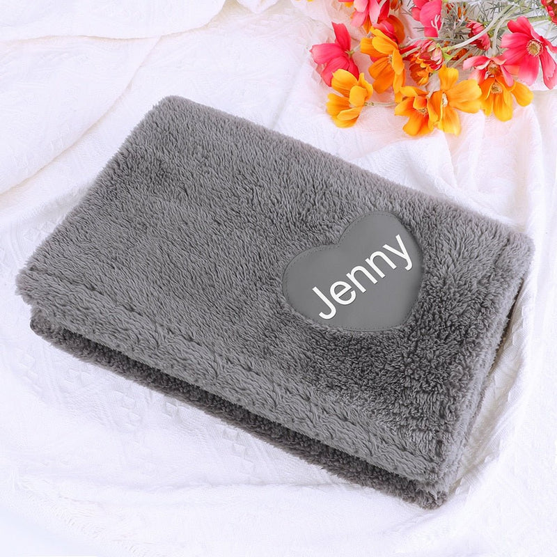 Personalized Soft Fluffy Fleece Warm Dog Blanket-Wiggleez-Gray-28 x 20 in-Wiggleez