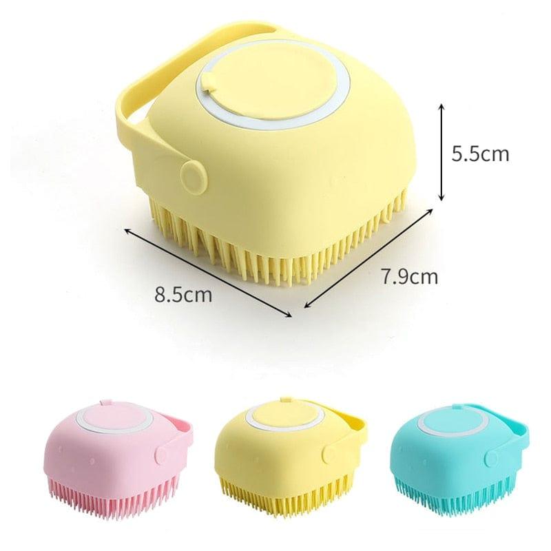 Pet Bath Brush Shampoo-Wiggleez-Square Yellow-Wiggleez