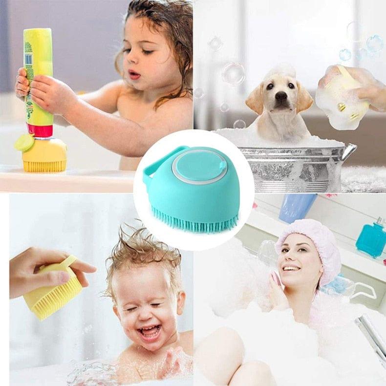 Pet Bath Brush Shampoo-Wiggleez-Square Yellow-Wiggleez