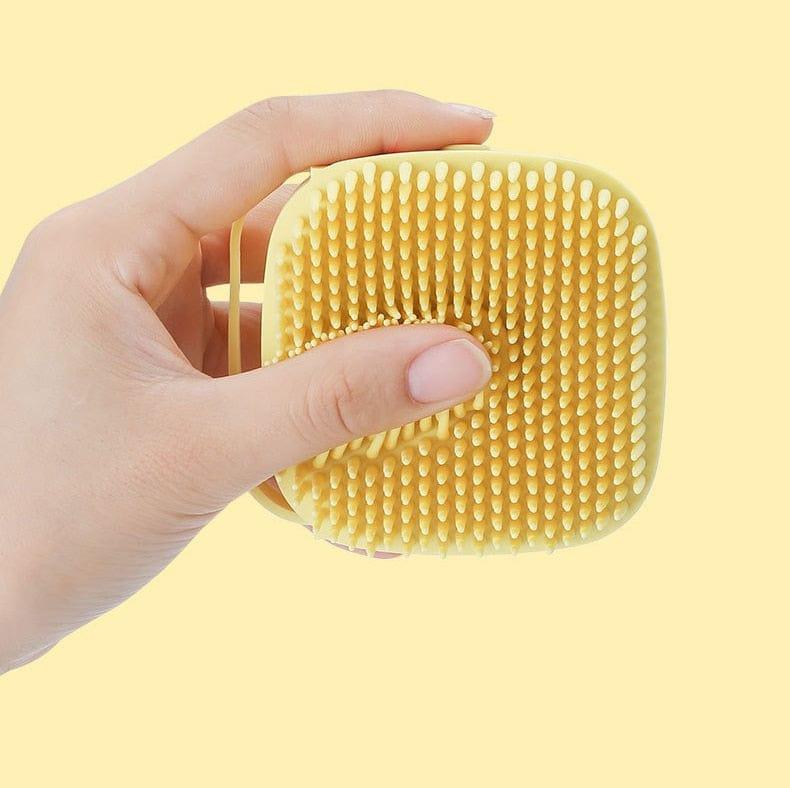 Pet Bath Brush Shampoo-Wiggleez-Square Yellow-Wiggleez