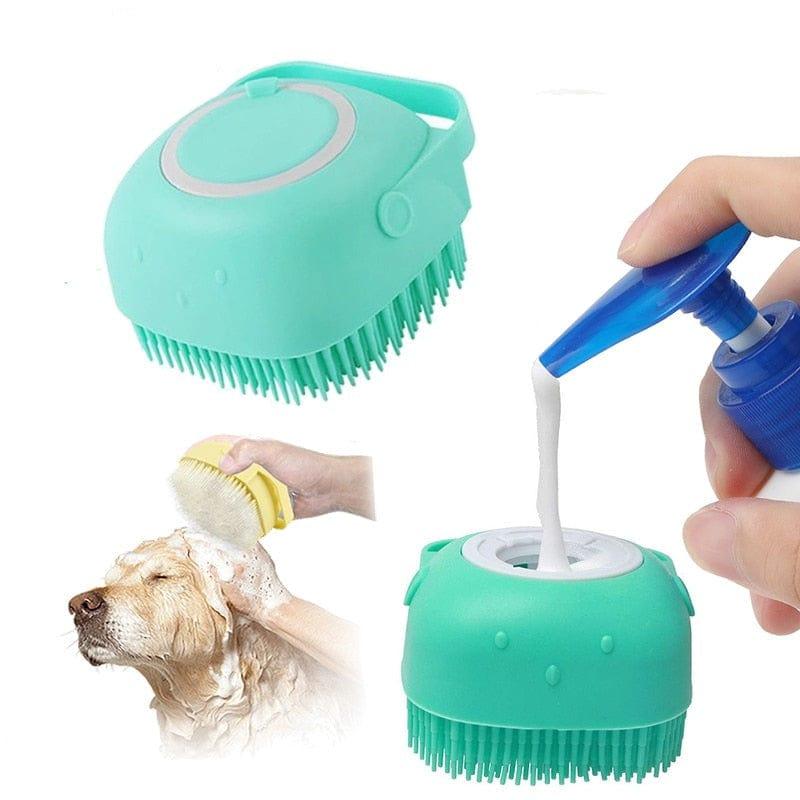 Pet Bath Brush Shampoo-Wiggleez-Square Yellow-Wiggleez