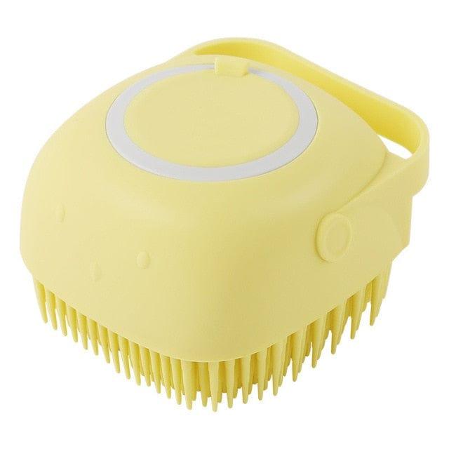 Pet Bath Brush Shampoo-Wiggleez-Square Yellow-Wiggleez